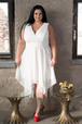Plus Size Knee Length Cocktail Dress Bridal White dress