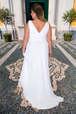 Plus Size Asymmetrical Wedding Dress With Rhinestones