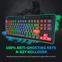 Mechanical Gaming Keyboard, Wired Keyboard with RGB LED Backlit, 87 Keys